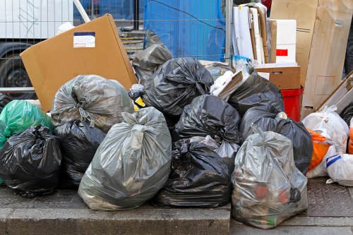 Expert workers organizing office clearance materials in Tower Hamlets